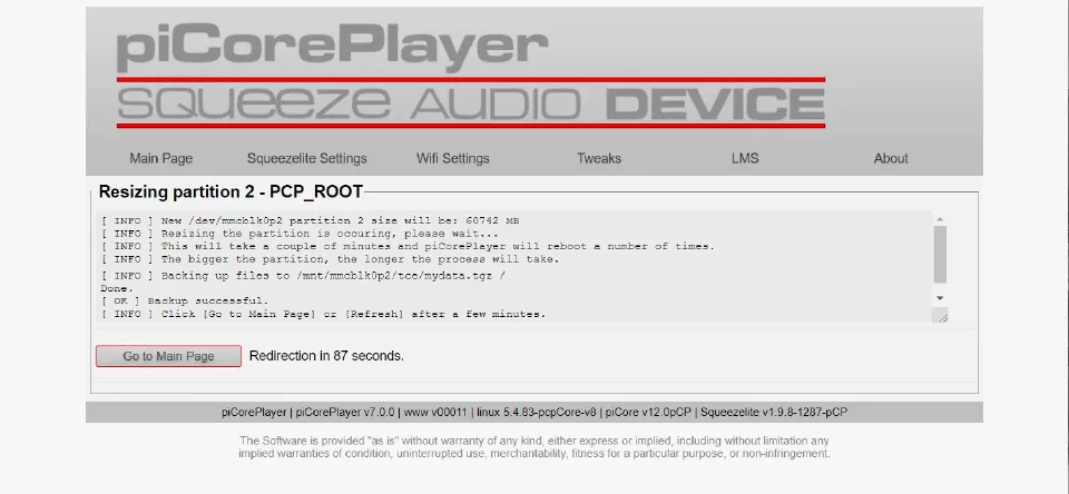 Raspberry pi 4 + piCorePlayer 7.0.0 折騰筆記
