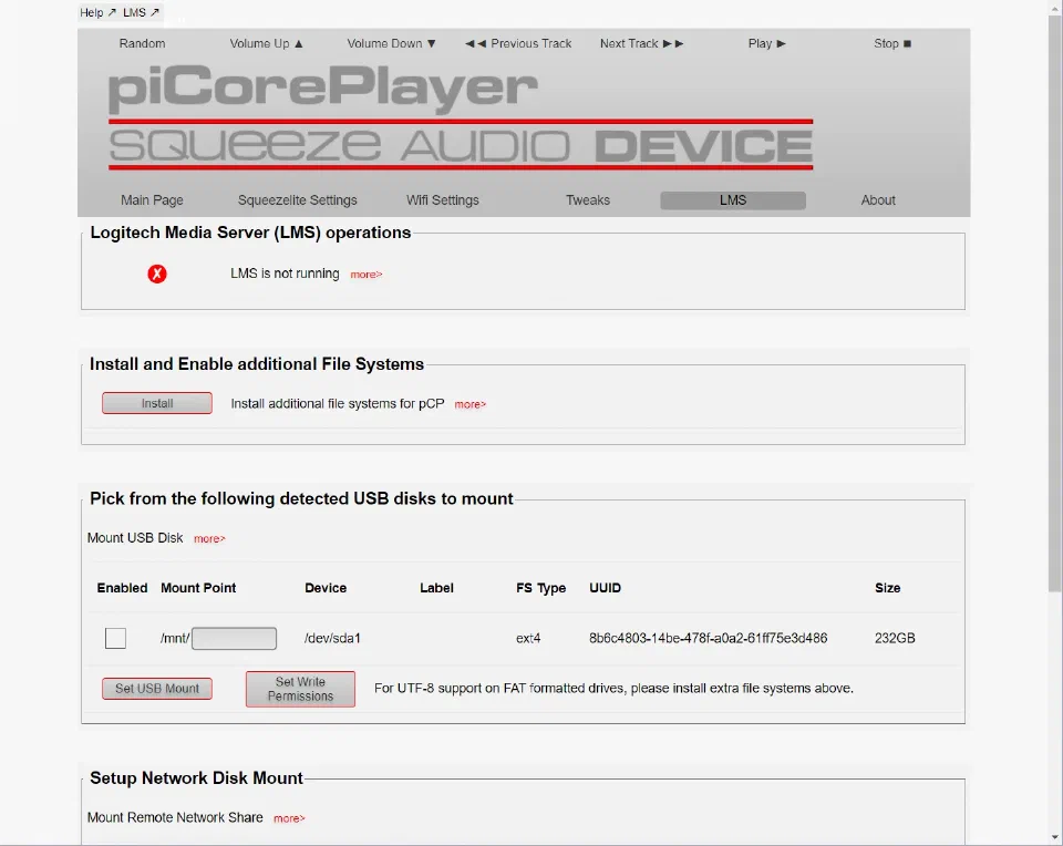 Raspberry pi 4 + piCorePlayer 7.0.0 折騰筆記