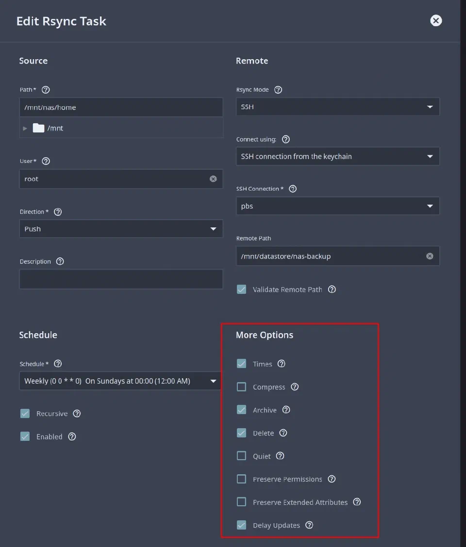 使用內建的 rsync 備份 Truenas Scale 到 Proxmox Backup Server
